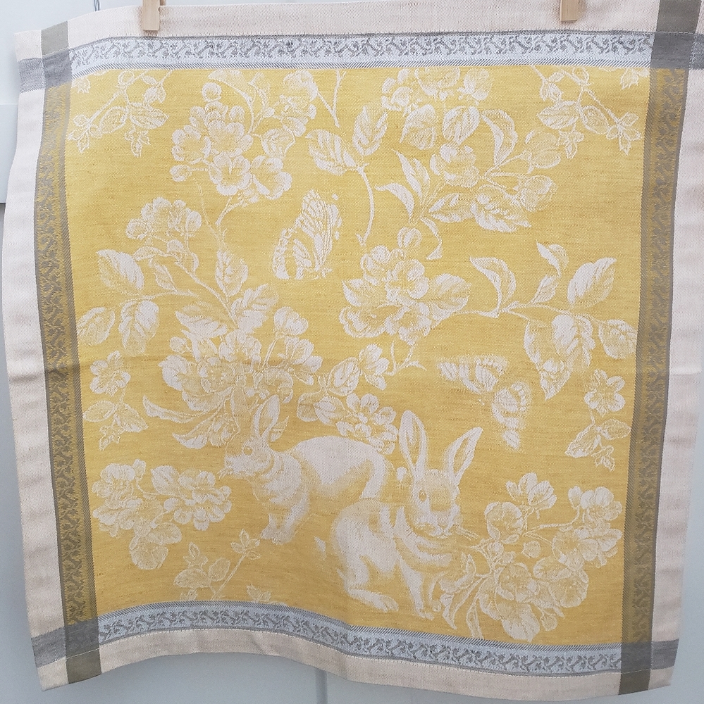 Williams Sonoma Bunny Jacquard Easter Napkins 8 New